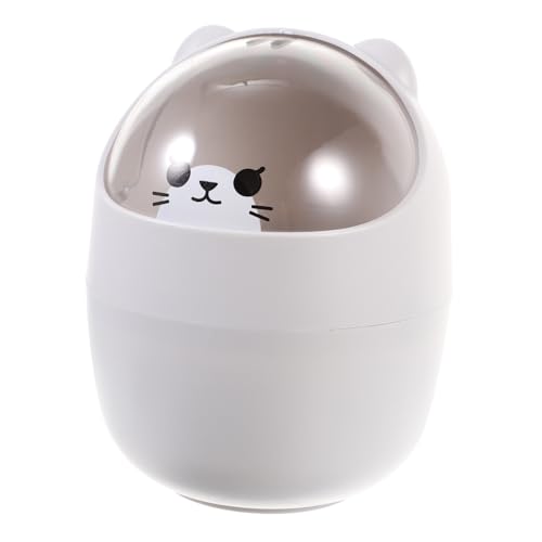 BAZEITFLOW Mini Desktop Abfalleimer mit Schwingdeckel Niedlicher Multifunktionaler Mini Mülleimer für Schreibtisch Platzsparend Lebendige Tierdesign Aufbewahrung für Büro Bad und Zimmer von BAZEITFLOW
