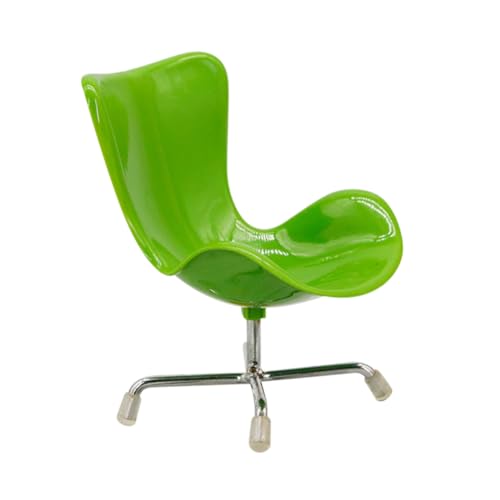 BAZEITFLOW Miniatur Computerstuhl Kunststoff Grün Mini Haus Zubehör Feine Details Dekoratives Miniaturmöbel für Puppenhaus Modell Freizeitstuhl Desktop Accessoire von BAZEITFLOW