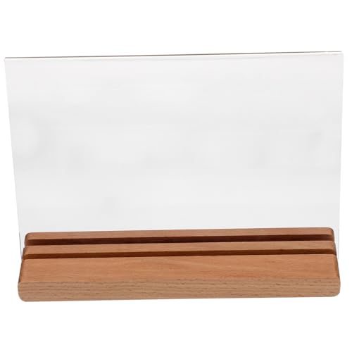 BAZEITFLOW Multifunktionaler Holz menu displayständer Transparenter Preisschildhalter für Gastronomie Beschreibbarer Etikettenhalter für Restaurants Cafés Buffets von BAZEITFLOW