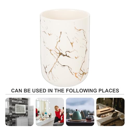 BAZEITFLOW Multifunktionaler Mundspülbecher mit Marmor Design Tragbarer Keramik zahnbürstenhalter Praktischer Aufbewahrungsbecher für Hotel und Badezimmer Leicht zu Tragen Glatte Oberfläche BAZEITFLOW Multifunktionaler Mundspülbecher mit Marmor Design Tragbarer Keramik zahnbürstenhalter Praktischer Aufbewahrungsbecher für Hotel und Badezimmer Leicht zu Tragen Glatte Oberfläche von BAZEITFLOW