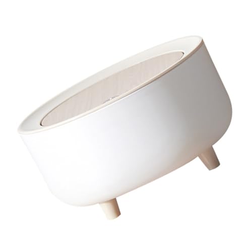 BAZEITFLOW Praktischer Desktop Abfalleimer mit Deckel Kompakter Mini Papierkorb für Büro und Zuhause Stilvoller Haushaltsmülleimer mit Geruchsschutz Platzsparend und Dekorativ von BAZEITFLOW