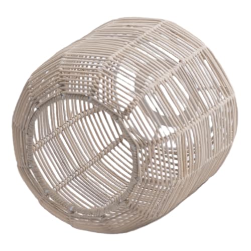 BAZEITFLOW Rattan Lampenschirm Pendelleuchte Geflochtene Hängeleuchte Robust Eisenring Øcm Fassung Für Esszimmer Küche Wohnzimmer Stilvolle Deckenleuchte Vintage Boho Design von BAZEITFLOW
