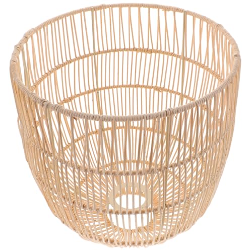 BAZEITFLOW Rattan Lampenschirm für Deckenleuchte Rustic Pendelleuchte Lampenabdeckung Handgefertigt für Restaurant Wohnzimmer Schlafzimmer von BAZEITFLOW