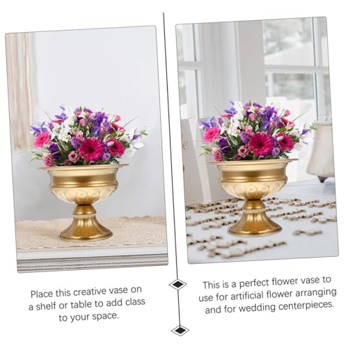 BAZEITFLOW Retro Eisenblumenvase in Gold für Desktop Dekoration Vintage Europäischer Stil Stabile Metallblumenvase für Künstliche Blumen Hochzeitstischdeko und Wohnraumgestaltung BAZEITFLOW Retro Eisenblumenvase in Gold für Desktop Dekoration Vintage Europäischer Stil Stabile Metallblumenvase für Künstliche Blumen Hochzeitstischdeko und Wohnraumgestaltung von BAZEITFLOW