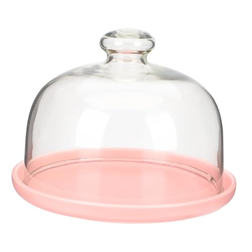 BAZEITFLOW Rosa Runde Porzellan Tortenplatte mit Glasdeckel Stabiles Serviertablett für Obst Kuchen und Dessert Staubdicht und Leicht zu Reinigen Präsentationsplatte für Haushalt und Party BAZEITFLOW Rosa Runde Porzellan Tortenplatte mit Glasdeckel Stabiles Serviertablett für Obst Kuchen und Dessert Staubdicht und Leicht zu Reinigen Präsentationsplatte für Haushalt und Party von BAZEITFLOW
