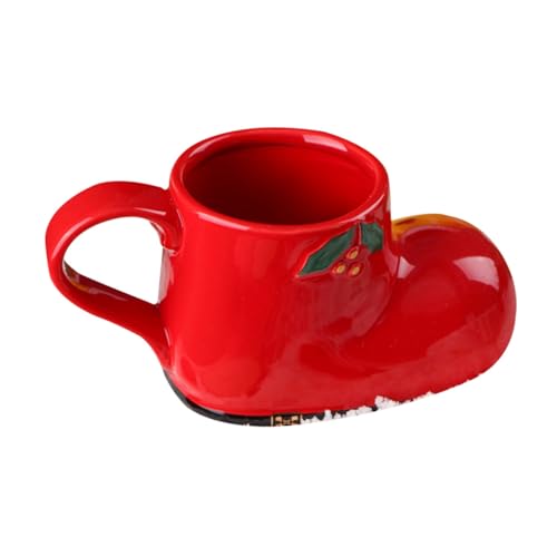 BAZEITFLOW Rote Keramik Tasse Weihnachtsstiefel Form Kaffeebecher Wasserbecher mit Henkel Kreatives für Frauen Alltag und Festtage BAZEITFLOW Rote Keramik Tasse Weihnachtsstiefel Form Kaffeebecher Wasserbecher mit Henkel Kreatives für Frauen Alltag und Festtage von BAZEITFLOW