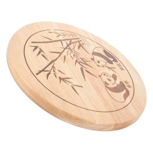 BAZEITFLOW Runder Holz Sitzteil Barhocker Sitzfläche mit Panda Muster Stabile Glatte Oberfläche Strapazierfähiges Sitzbrett für Runde Hocker Geeignet als Ersatzteil für Zuhause und von BAZEITFLOW