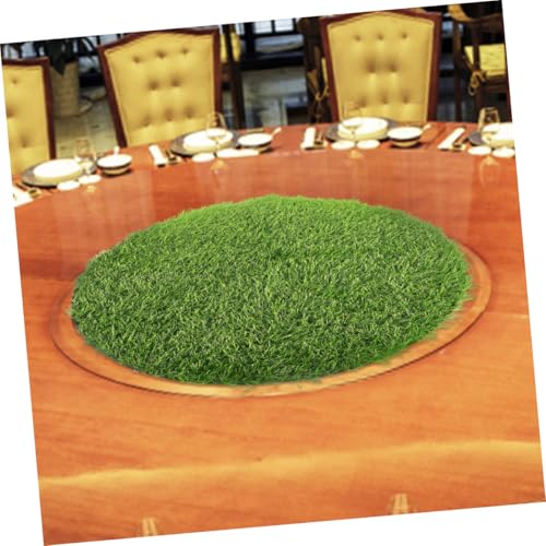 BAZEITFLOW Runder Kunstrasen Tischmatte Øcm Pflegeleichtes Deko Gras mit Rutschfester Gummibasis Grüne Tischdeko für Indoor Outdoor Künstlicher Grasboden für Esstisch und Buffets Wetterfest von BAZEITFLOW