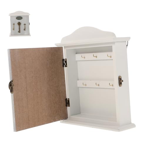 BAZEITFLOW Rustikaler Wand schlüsselkasten aus Holz Europäischer Vintage Stil Multifunktionaler Schlüssel Schmuckhalter Wandmontierter Organizer für Flur Eingangsbereich und Wohnzimmer von BAZEITFLOW