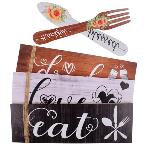 BAZEITFLOW Rustikales Teiliges Küchenholzschild mit Messer und Dekoratives Holzschild für Küchen und Esszimmerwand Einfache Montage Langlebige Wanddeko für Gemütliches Zuhause BAZEITFLOW Rustikales Teiliges Küchenholzschild mit Messer und Dekoratives Holzschild für Küchen und Esszimmerwand Einfache Montage Langlebige Wanddeko für Gemütliches Zuhause von BAZEITFLOW