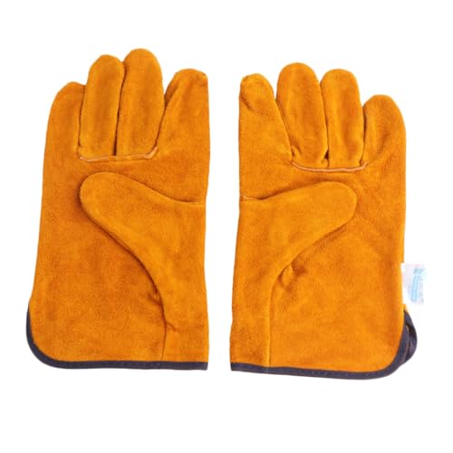BAZEITFLOW Schutzhandschuhe aus Vollrindleder Hitzebeständig und Anti scald Kurze Arbeitshandschuhe für Schweißen Grillen Löten und Gartenarbeit Atmungsaktiv Langlebig Orange BAZEITFLOW Schutzhandschuhe aus Vollrindleder Hitzebeständig und Anti scald Kurze Arbeitshandschuhe für Schweißen Grillen Löten und Gartenarbeit Atmungsaktiv Langlebig Orange von BAZEITFLOW