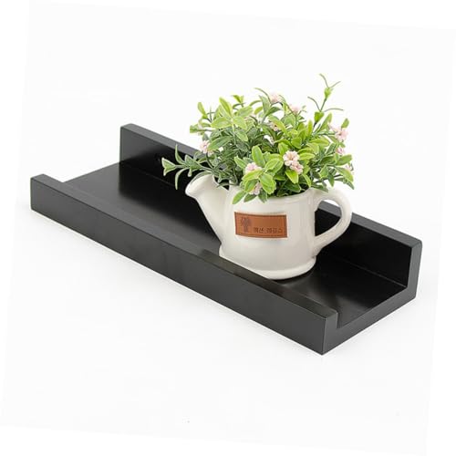 BAZEITFLOW Schwebendes Wandregal aus Schwarzem Holz Stabiles Wandboard Regalbrett Stilvolle Ablage für Wohnzimmer Schlafzimmer Küche Einfache Montage ohne Bohren von BAZEITFLOW