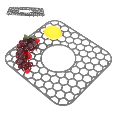 BAZEITFLOW Silikon Abtropfmatte für Küchenspüle Rutschfester Flexibler Honigwaben Schutzpad Hitzebeständig Multifunktional als Abtropfunterlage für Geschirr Obst und Gemüse Lebensmittelecht von BAZEITFLOW