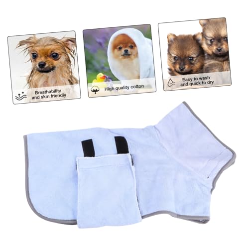 BAZEITFLOW Super Saugfähiger Hunde Bademantel aus Plüsch Schnelltrocknendes Wärmendes Haustier Handtuch für Kleine und Mittelgroße Hunde Baden Kuschelige Pflege für Kalte Tage von BAZEITFLOW