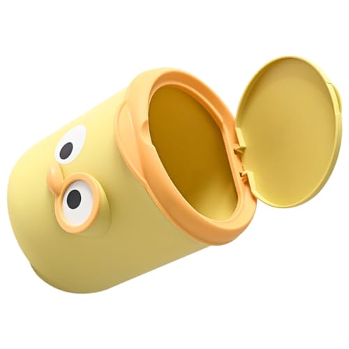BAZEITFLOW Tischmülleimer mit Deckel Cartoon Design Kleiner Desktop Abfalleimer Mini Aufbewahrungsbehälter für Büro Schlafzimmer Küche Gelb BAZEITFLOW Tischmülleimer mit Deckel Cartoon Design Kleiner Desktop Abfalleimer Mini Aufbewahrungsbehälter für Büro Schlafzimmer Küche Gelb von BAZEITFLOW