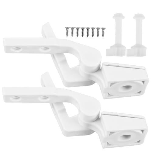 BAZEITFLOW Toilettensitz Befestigungsset aus Robustem Abs Kunststoff mit Schrauben und Muttern Geräuscharm Leicht Passend für Wc Modelle Einfach zu Montieren Reparieren Teiliges von BAZEITFLOW