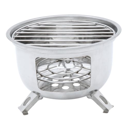BAZEITFLOW Tragbarer Campinggrill aus Edelstahl Leichter Kompakter Holzkohlegrill mit Belüfteter Struktur Robust und Einfach zu Bedienen für Outdoor barbecue und Picknick von BAZEITFLOW