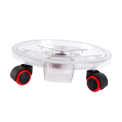 BAZEITFLOW Transparenter Runder Blumentopf untersetzer aus Resin mit Drehbarem Rollenständer Strapazierfähig und Bodenschonend für Indoor Outdoor Pflanzen Einfacher Pflanzentransport von BAZEITFLOW
