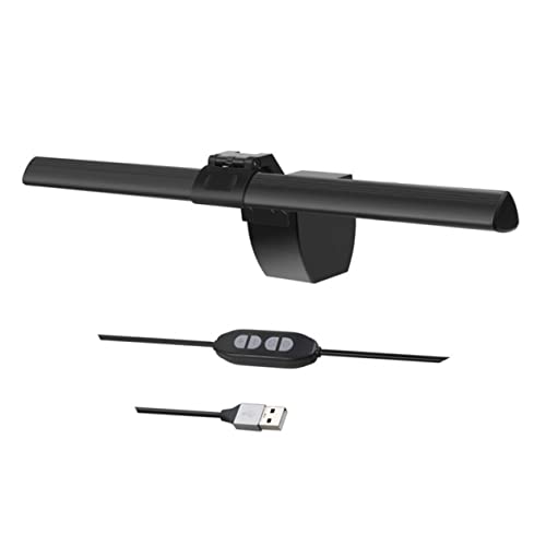 BAZEITFLOW USB Monitor Lampe mit LED Farbmodi Helligkeitsstufen Augenschonendes Asymmetrisches Design Schreibtischlampe für PC Arbeitsplatz Einfache USB Installation von BAZEITFLOW