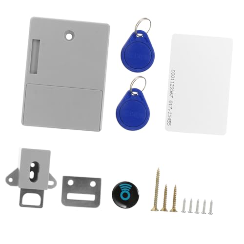 BAZEITFLOW Unsichtbares Rfid Schrankschloss mit Kabelloser Schlüsselkarte DIY ohne Bohren Kindersichere Verriegelung für Schranktüren Aa Batteriebetrieb Mechanischer Einbruchschutz Graues von BAZEITFLOW