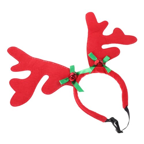 BAZEITFLOW Verstellbares Haustier Haarband mit Hirschgeweih Leichtes Festliches Kopfschmuck für Katzen und Hunde Dekoratives Weihnachts Accessoire für Party und Feierlichkeiten von BAZEITFLOW