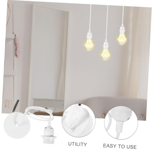 BAZEITFLOW Vintage Hängelampenfassung mit Weißem Kabel Kurzes Gewinde Stilvoller Deckenlampenhalter für Wohnzimmer Hotel Robuste Langlebige Pendelleuchte Sockel BAZEITFLOW Vintage Hängelampenfassung mit Weißem Kabel Kurzes Gewinde Stilvoller Deckenlampenhalter für Wohnzimmer Hotel Robuste Langlebige Pendelleuchte Sockel von BAZEITFLOW