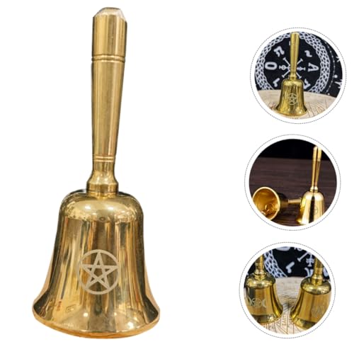 BAZEITFLOW Vintage Handglocke Messing mit Pentagramm Handheld Glocke für Altarrituale und Meditation Dekorative Mini Glocke für Hexenbedarf und Spirituelle Zeremonien Glatte Kanten BAZEITFLOW Vintage Handglocke Messing mit Pentagramm Handheld Glocke für Altarrituale und Meditation Dekorative Mini Glocke für Hexenbedarf und Spirituelle Zeremonien Glatte Kanten von BAZEITFLOW