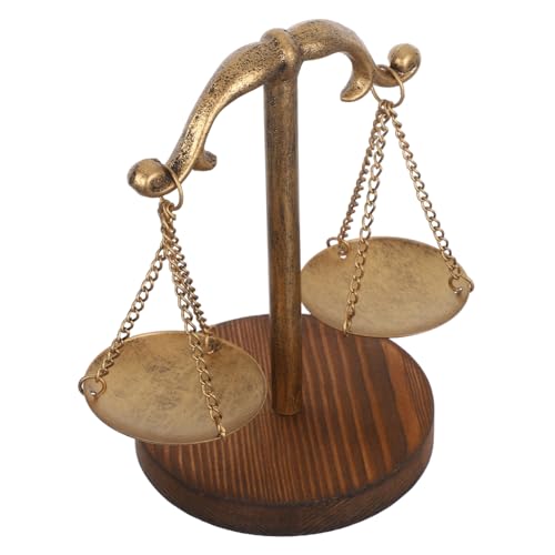 BAZEITFLOW Vintage Metall-Balance Skulptur Schmuckdisplay Balance-skulptur Gerechtigkeitswaage Dekoration für Zuhause Büro für Juristen und Liebhaber Symbolischer Kunst von BAZEITFLOW