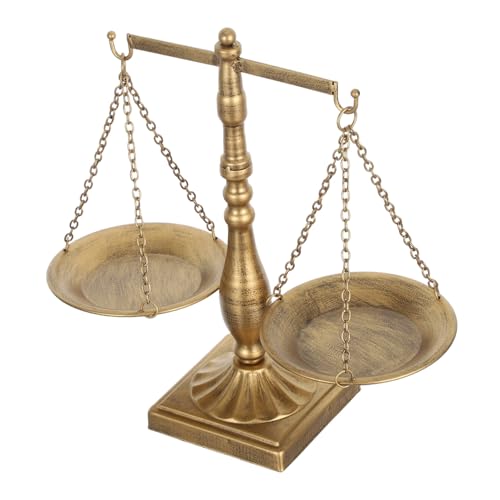 BAZEITFLOW Vintage Metall Balance Skulptur Schmucktablett Dekorative Figurine für Büro Wohnzimmer Schmuckorganizer Balance Skulptur für Anwälte und Richter von BAZEITFLOW