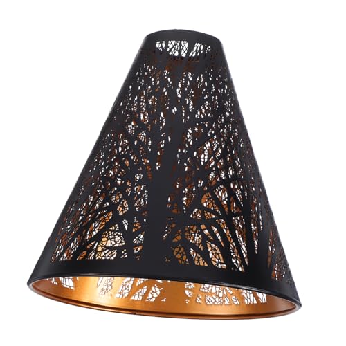 BAZEITFLOW Vintage Metall Lampenschirm mit Kunstvoller Eisengravur für Tischlampen und Wandlampen Robuste Elegante Leuchte mit Schwarzem Äußeren und Retro Innenausstattung Fassung BAZEITFLOW Vintage Metall Lampenschirm mit Kunstvoller Eisengravur für Tischlampen und Wandlampen Robuste Elegante Leuchte mit Schwarzem Äußeren und Retro Innenausstattung Fassung von BAZEITFLOW