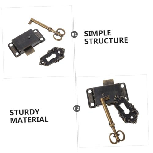 BAZEITFLOW Vintage Möbel schloss Metall Antikes Schrankschloss für Klassische Möbel Schmuckboxen mit Sicherem Verschluss und Einfacher Montage von BAZEITFLOW