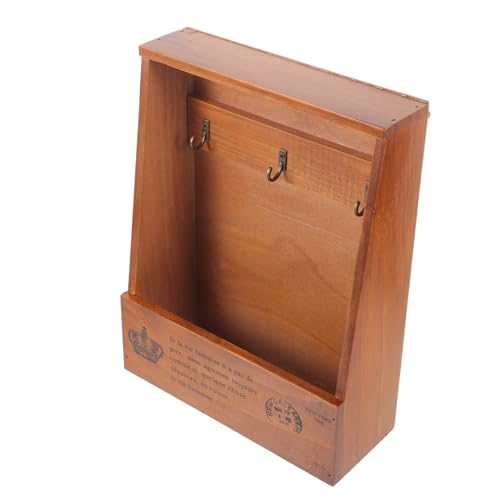BAZEITFLOW Vintage Schlüsselhalter Holz mit Ablage Wandmontage Multifunktionale Aufbewahrungsbox für Schlüssel Handy und Kleinteile Dekorativ und Praktisch für Flur und Wohnzimmer von BAZEITFLOW