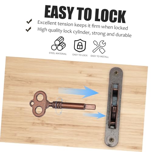 BAZEITFLOW Vintage Schrankschloss aus Robustem Eisen Retro Halbkreis seitenschloss in Rotbronze Dekoratives Einbauschloss für Möbel Schranktüren Einfache Montage BAZEITFLOW Vintage Schrankschloss aus Robustem Eisen Retro Halbkreis seitenschloss in Rotbronze Dekoratives Einbauschloss für Möbel Schranktüren Einfache Montage von BAZEITFLOW