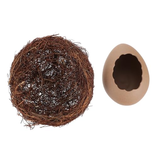 BAZEITFLOW Vogel Nest Blumenübertopf in Eiform Langlebige Hydroponische Vase Naturgetreues Design Dekorative Tischvase für Wohnzimmer Balkon Garten und Büro Teilig BAZEITFLOW Vogel Nest Blumenübertopf in Eiform Langlebige Hydroponische Vase Naturgetreues Design Dekorative Tischvase für Wohnzimmer Balkon Garten und Büro Teilig von BAZEITFLOW