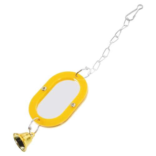 BAZEITFLOW Vogelspielzeug Papagei Hängender Spiegel mit Glocke Robust Langlebig Käfigzubehör für Wellensittich Nymphensittich und Sittiche zur Beschäftigung und Erkundung von BAZEITFLOW