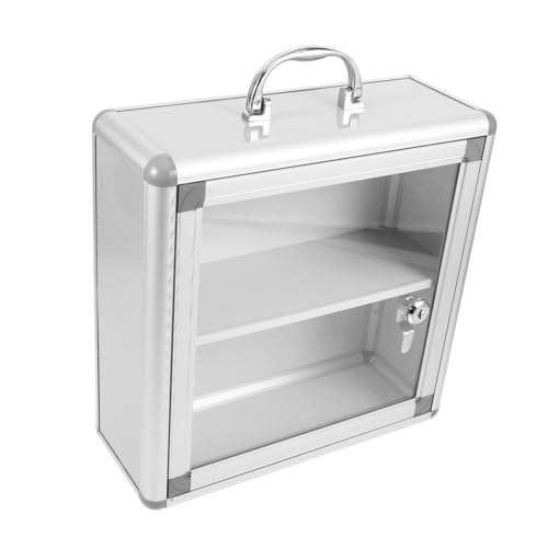 BAZEITFLOW Wandhängender Medizinbox mit Transparenter Sicht Abschließbar Platzsparend für Notfallmedikamente Geeignet für Zuhause Büro Kindergarten und Outdoor Einsatz von BAZEITFLOW