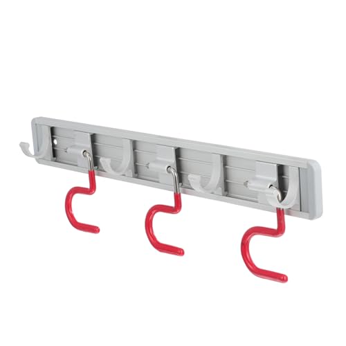 BAZEITFLOW Wandhalterung Besenstiele Aluminium Besenhalter Organizer für Mop und Gartengeräte Fach Haken Platzsparend Vielseitig für Bad Küche Garage und Garten Rostfrei Langlebig von BAZEITFLOW