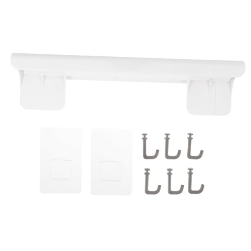 BAZEITFLOW Wandmontierter Küchenutensilienhalter mit Haken und Messerschienen Bohrfreie Wiederverwendbare Rostfreie Aufbewahrung für Löffel Handtücher und Küchenhelfer von BAZEITFLOW