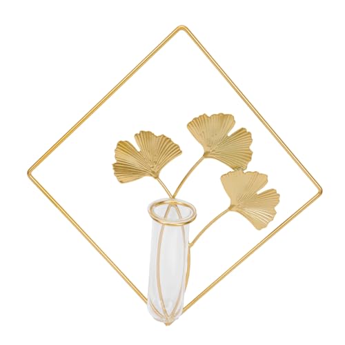 BAZEITFLOW Wandvase Hydroponisch aus Eisen und Glas Hängende Deko für Wohnzimmer Kreative Wanddeko mit Metallrahmen Modernes Pflanzgefäß für Wasserpflanzen und Zimmerpflanzen von BAZEITFLOW