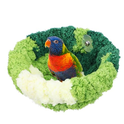 BAZEITFLOW Warmes Abnehmbares Papageien Nest mit Weichem Plüschfutter Großes Halbkreisförmiges Vogelbett in für Innenkäfige Multifunktional als Schlaf und Versteckplatz Geeignet von BAZEITFLOW