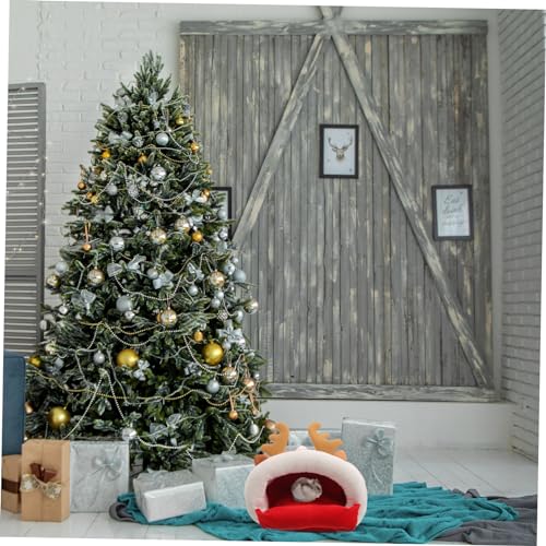 BAZEITFLOW Warmes Hamsterbett mit Weihnachtsrentier Atmungsaktives Nest für Hamster Chinchillas und Kleine Kleintiere Multifunktionale Kuschelhöhle als Versteck und Käfigdeko Großes Format von BAZEITFLOW