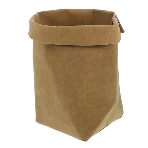 BAZEITFLOW Waschbarer Kraftpapier Aufbewahrungsbeutel S Reißfest und Wasserabweisend Vielseitige Papiertüte als Blumentopf Hülle und Ordnungshelfer für Haushalt und Büro Hellbraun von BAZEITFLOW
