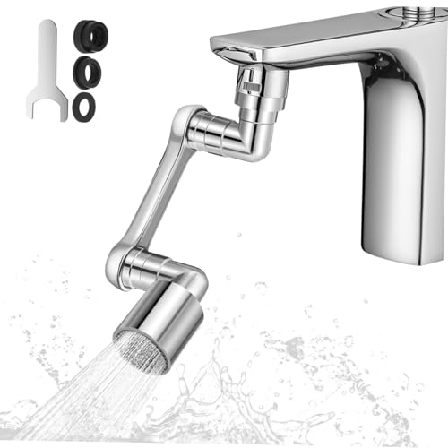 BAZEITFLOW Wasserhahnverlängerung Schwenkbar mit Mechanischem Arm aus Robustem Messing Universeller Aufsatz für Küche und Bad Einfache Montage Erweiterte Reichweite für Verbesserten von BAZEITFLOW