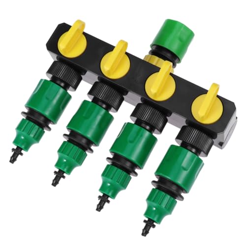 BAZEITFLOW Wege Wasserhahn Verteiler aus Kunststoff Rostfrei Langlebig Fach Bewässerungsventil Adapter für Gartenschlauch Individuell Regelbarer Wasserfluss für Garten und von BAZEITFLOW