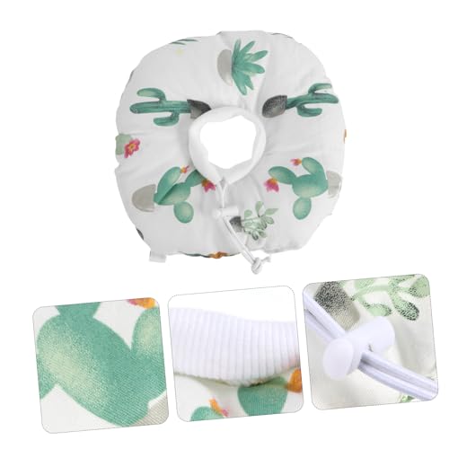 BAZEITFLOW Weicher Verstellbarer Katzenhalskragen nach Operation Schutzkragen gegen Lecken Bequemer Genesungskragen für Katzen und Kleine Haustiere mit Zugband Grün S von BAZEITFLOW