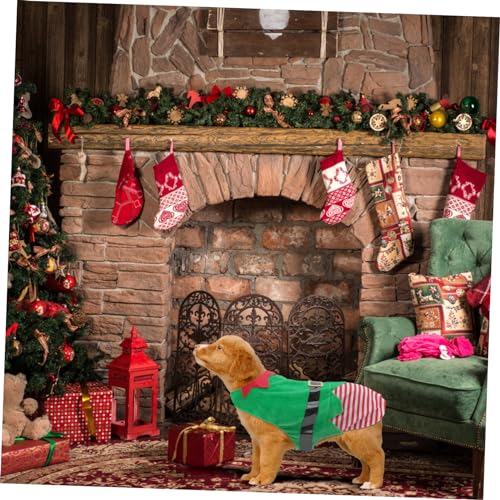 BAZEITFLOW Weihnachtliches Hundekostüm XXL Grüner Elf Mantel Atmungsaktiv Leicht Für Outdoor Joggen Haustierfest von BAZEITFLOW