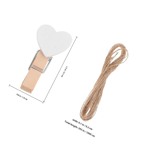 BAZEITFLOW Weiße Herz Holzklammern mit Natürlicher Juteschnur Vielseitige Fotoklammern für DIY Bastelholz Bilder Schnur Klammern Stabile Fotohalter für Party Heimdekoration BAZEITFLOW Weiße Herz Holzklammern mit Natürlicher Juteschnur Vielseitige Fotoklammern für DIY Bastelholz Bilder Schnur Klammern Stabile Fotohalter für Party Heimdekoration von BAZEITFLOW