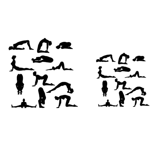 BAZEITFLOW Yoga Wandtattoo PVC Selbstklebend Sportliche Wanddekoration für Yoga Klassen Schlafzimmer Wohnzimmer Einfache Anbringung Rückstandslos Entfernbar von BAZEITFLOW