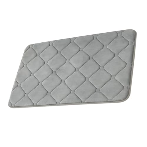 BAZEITFLOW rutschfeste Saugfähige Badezimmermatte aus Dickem Polyester Dunkelgrau Anti rutsch Bodenmatte für Bad Küche und Eingang Wasserabsorbierend und Schmutzabweisend von BAZEITFLOW