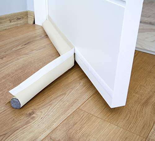 BAZERGA Zugluftstopper 90 cm: Kälteschutz, einseitig mit selbstklebender Dichtung, Schutz gegen Zugluft und Lärm, Weather Stripping Door Seal Strip (Beige) von BAZERGA